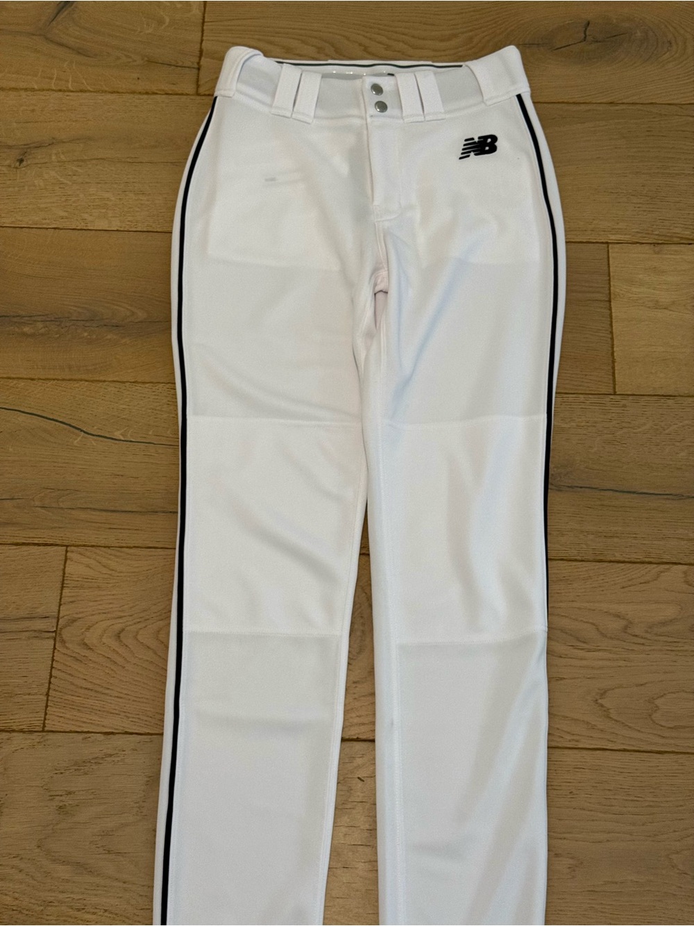 New Balance White Baseball/Softball Pants with navy Side Stripe NWT